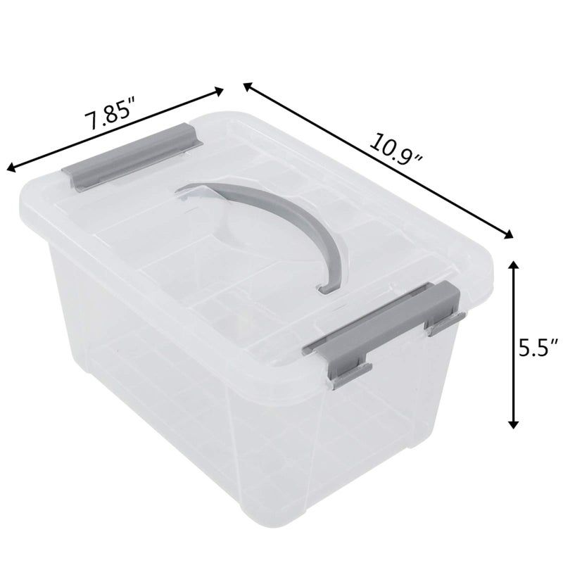 Qskely 6-Pack 6 L Plastic Storage Containers Latch Storage Box with Lids - Image 4